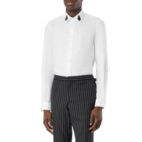 Chemise habillée oxford en coton avec cristaux - Blanc