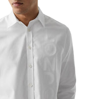 Chemise oxford oversize en coton à imprimé london - Blanc