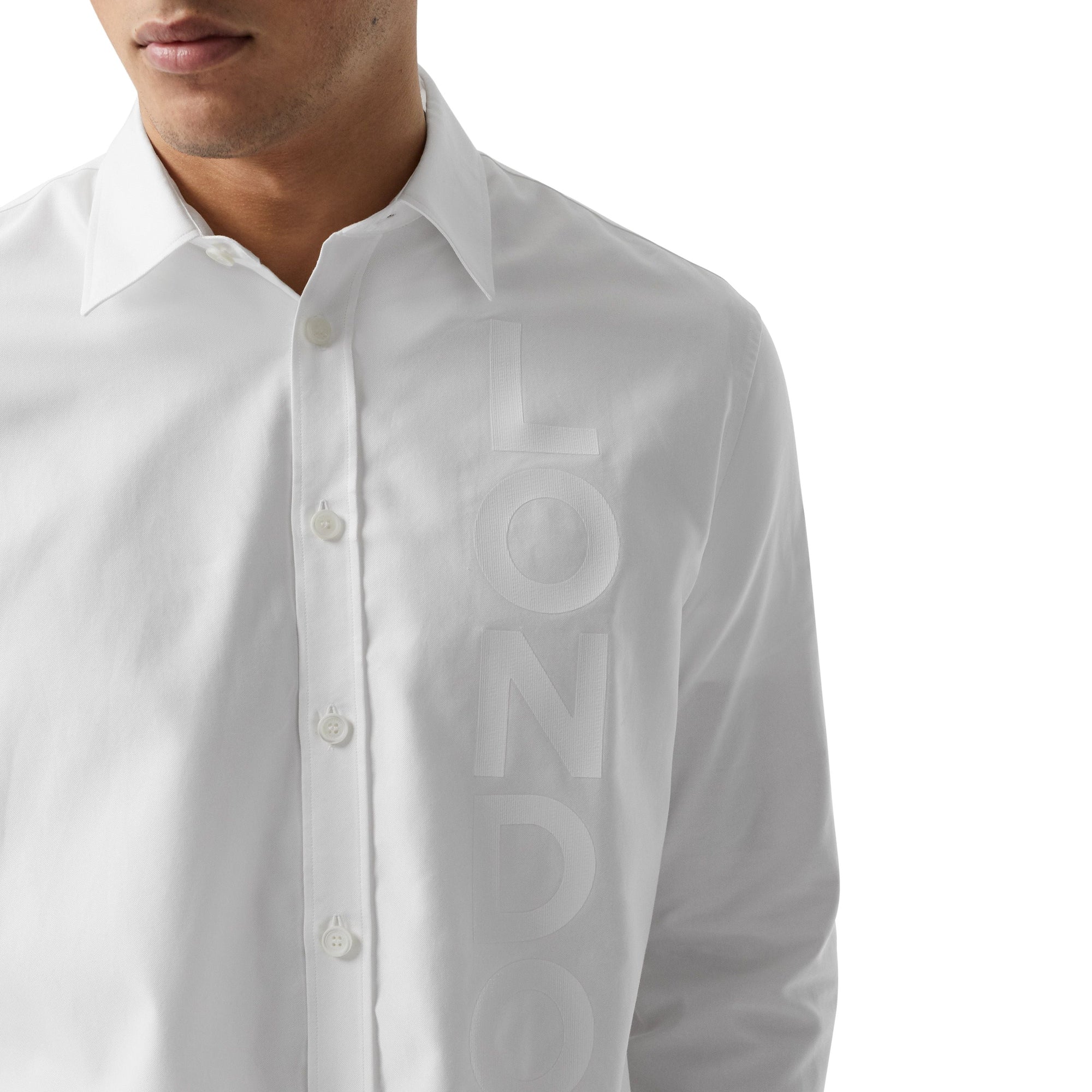 WHITE Chemise Oxford oversize en coton à imprimé London