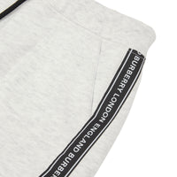 Short en coton avec cordon de serrage et bandes à logo - Camaïeu de blancs