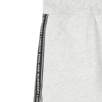 Short en coton avec cordon de serrage et bandes à logo - Camaïeu de blancs