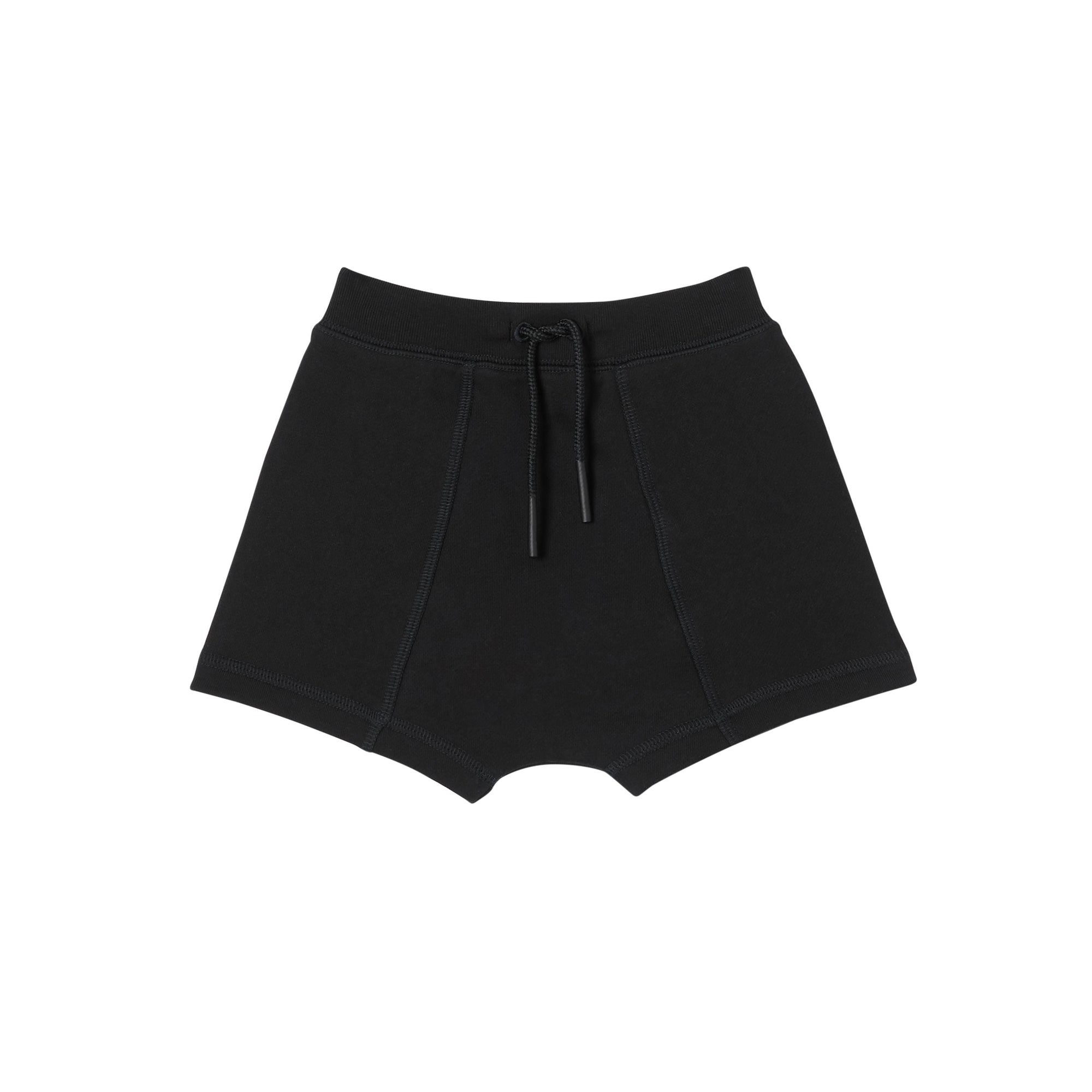 BLACK Short en coton avec cordon de serrage et bandes à logo