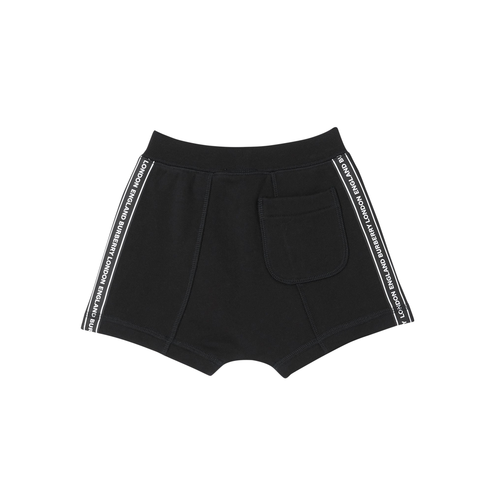 BLACK Short en coton avec cordon de serrage et bandes à logo