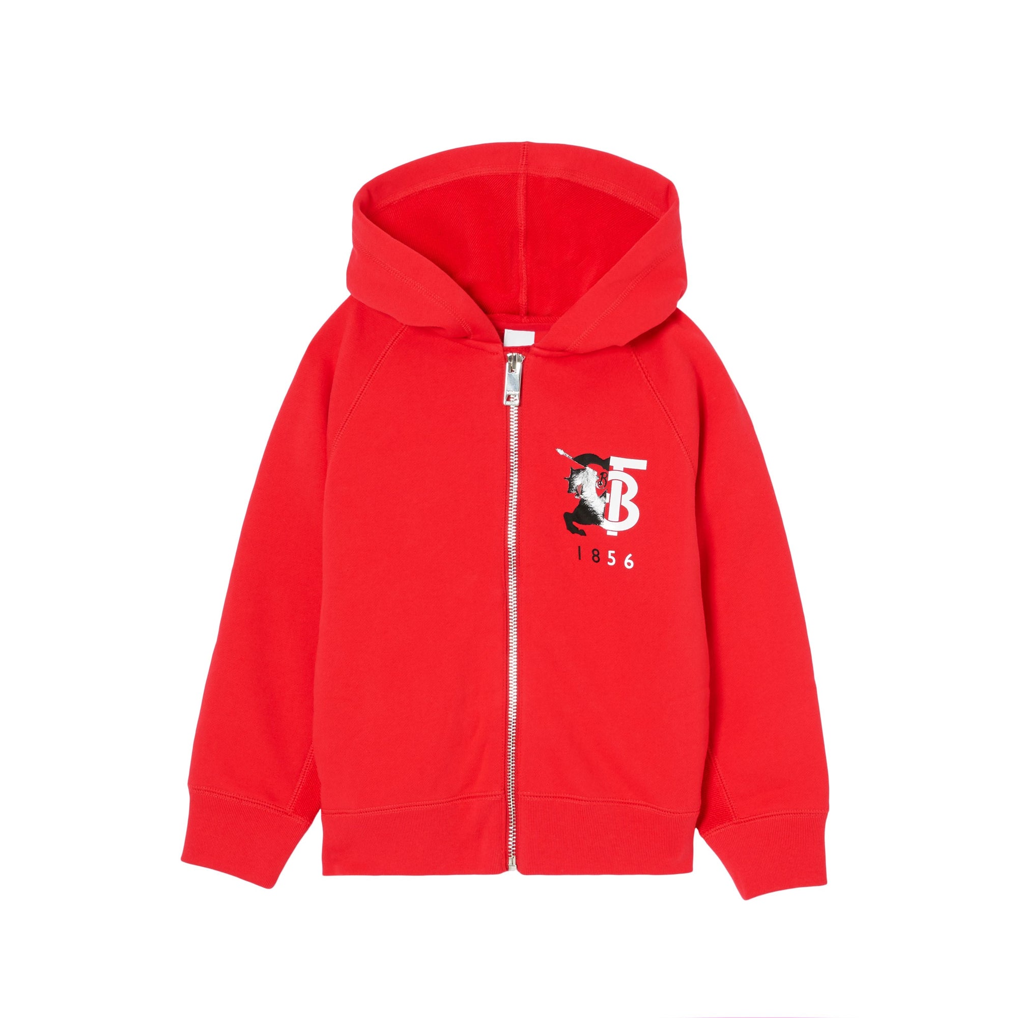 BRIGHT RED Veste à capuche en coton avec logo