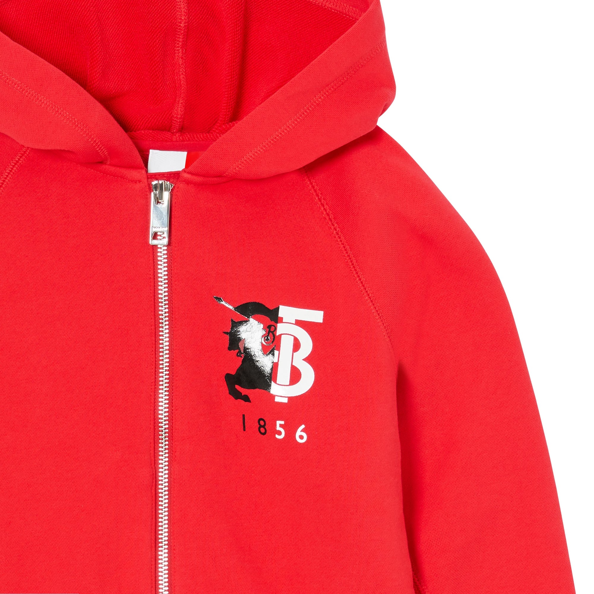 BRIGHT RED Veste à capuche en coton avec logo