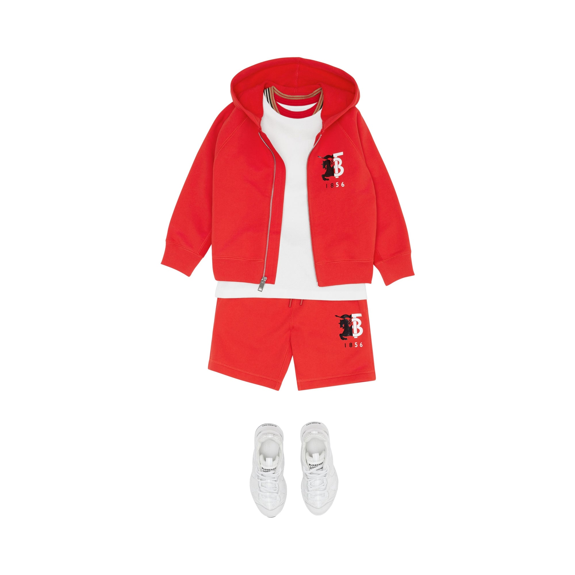 BRIGHT RED Veste à capuche en coton avec logo