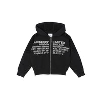 BLACK Veste à capuche en coton avec coordonnées géographiques