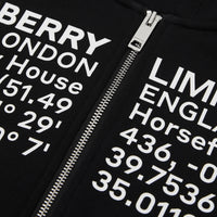 BLACK Veste à capuche en coton avec coordonnées géographiques