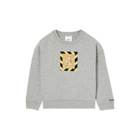 Sweat-shirt en coton à imprimé daim - Camaïeu de gris