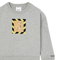 Sweat-shirt en coton à imprimé daim - Camaïeu de gris