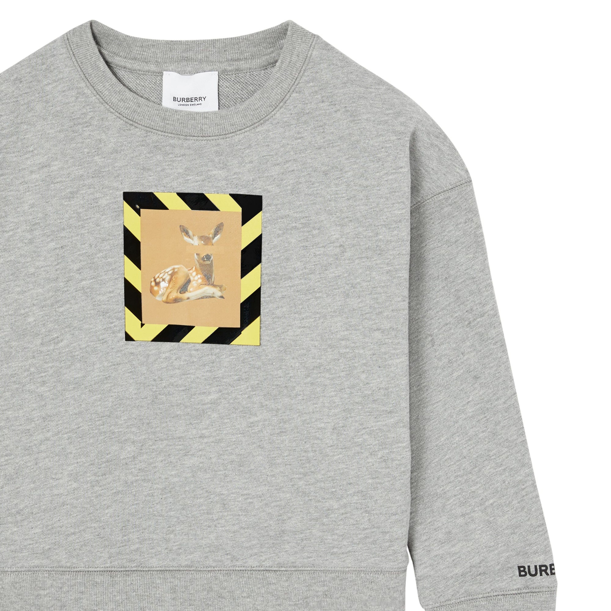 Sweat-shirt en coton à imprimé daim - Camaïeu de gris