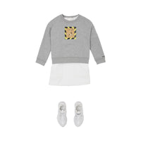 Sweat-shirt en coton à imprimé daim - Camaïeu de gris
