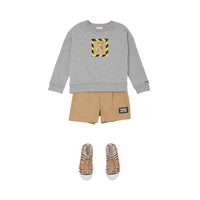 Sweat-shirt en coton à imprimé daim - Camaïeu de gris