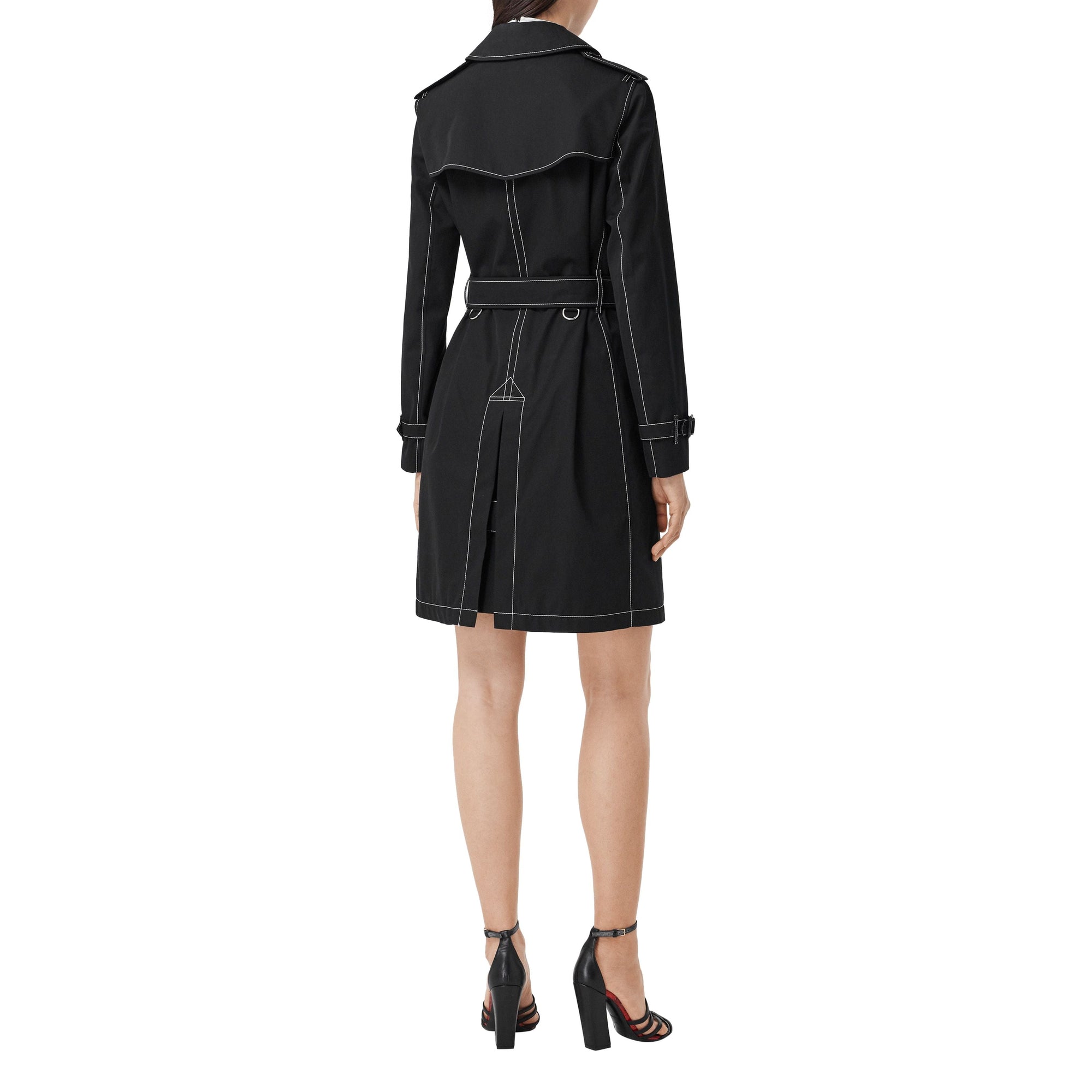 Trench en gabardine tropicale surpiquée - Noir