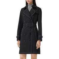 Trench en gabardine tropicale surpiquée - Noir