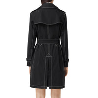 Trench en gabardine tropicale surpiquée - Noir