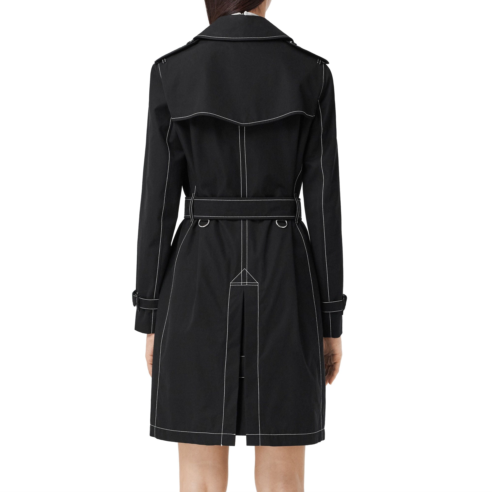 Trench en gabardine tropicale surpiquée - Noir