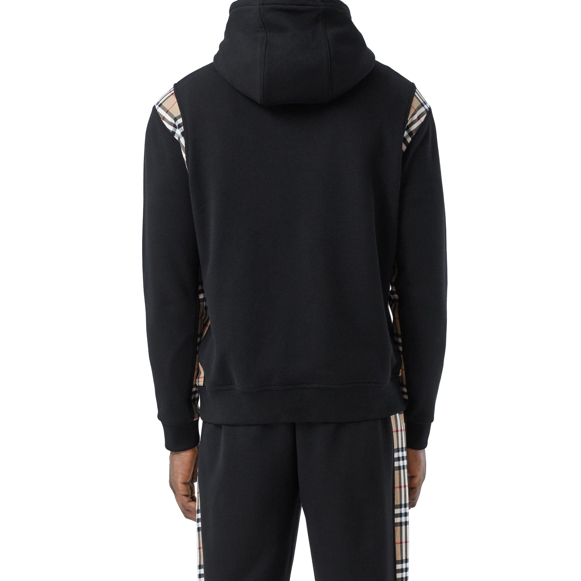 BLACK Hoodie en coton avec Vintage check