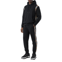 BLACK Hoodie en coton avec Vintage check