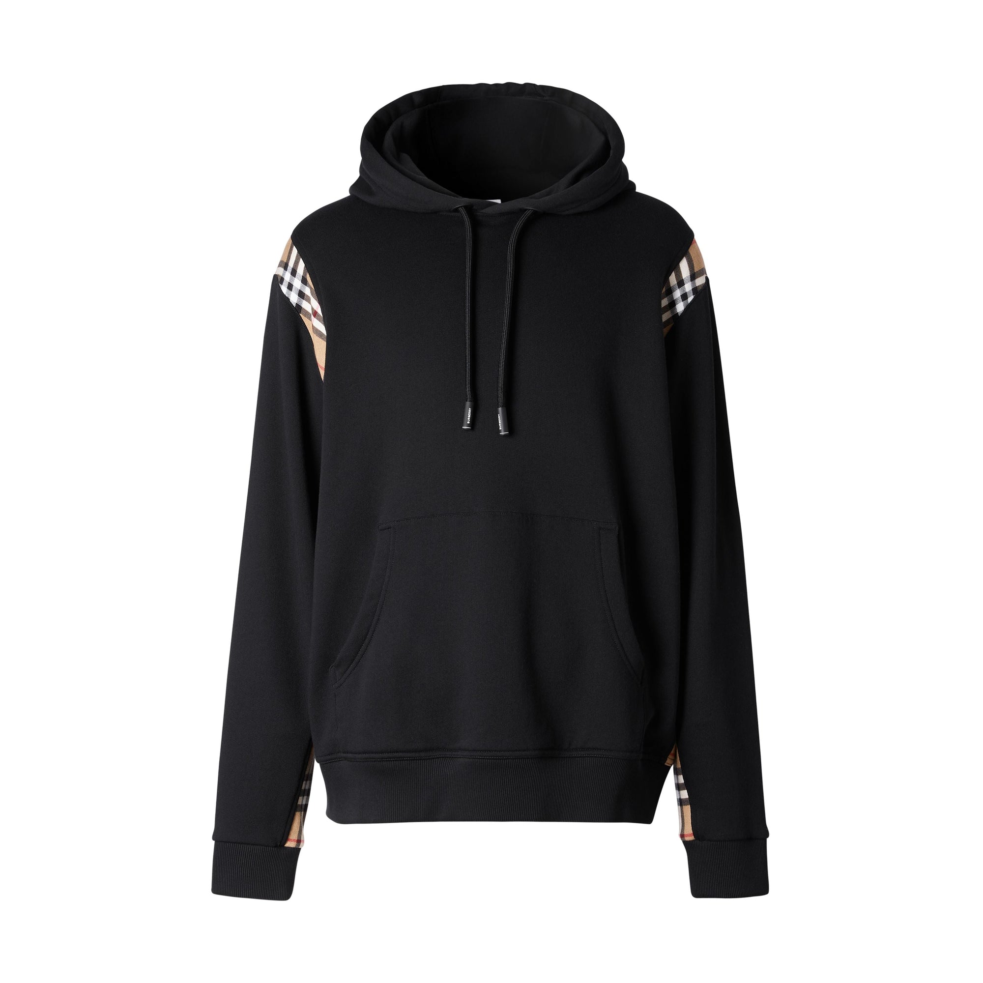 BLACK Hoodie en coton avec Vintage check