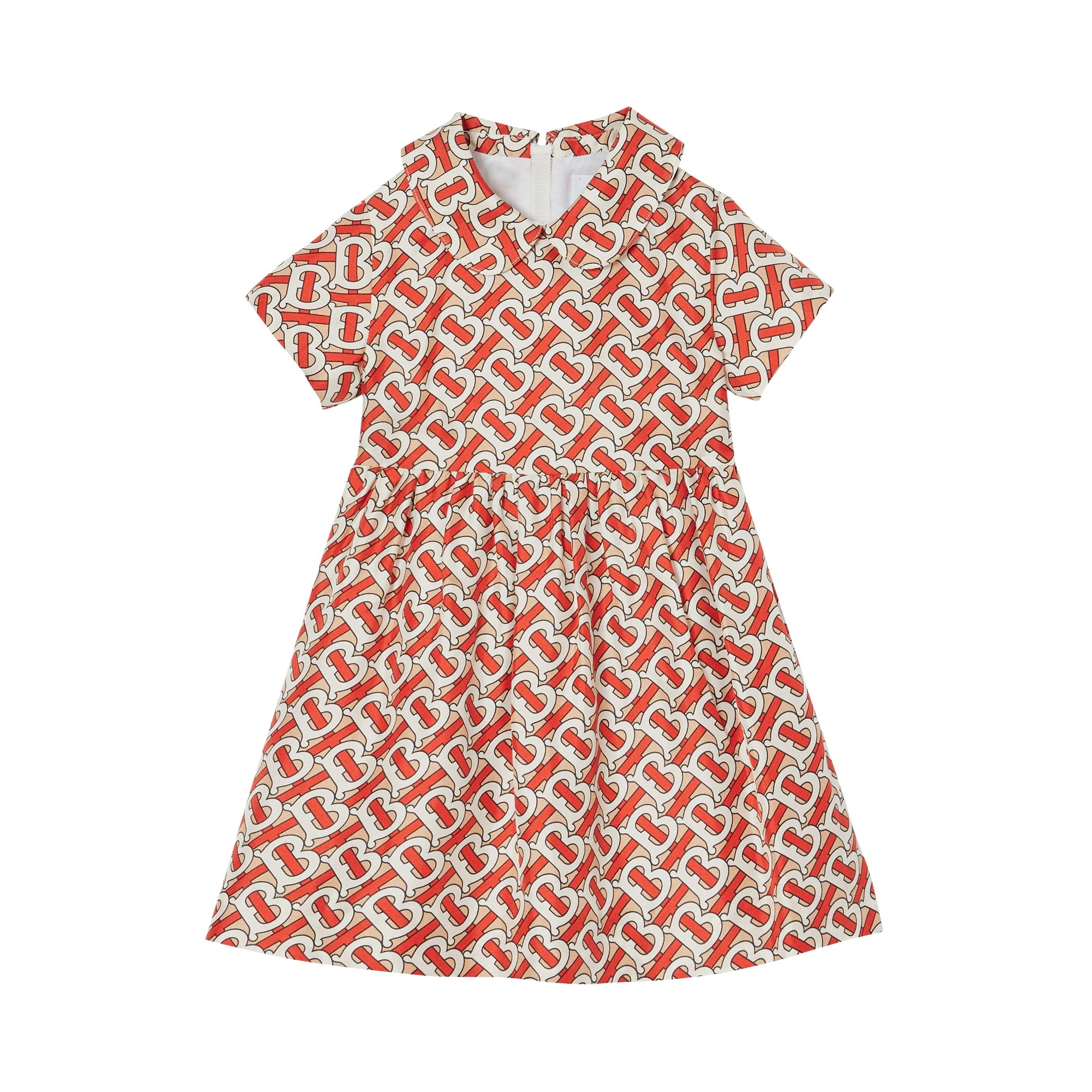 VERMILLION RED IP PT Robe en soie Monogram avec col Claudine