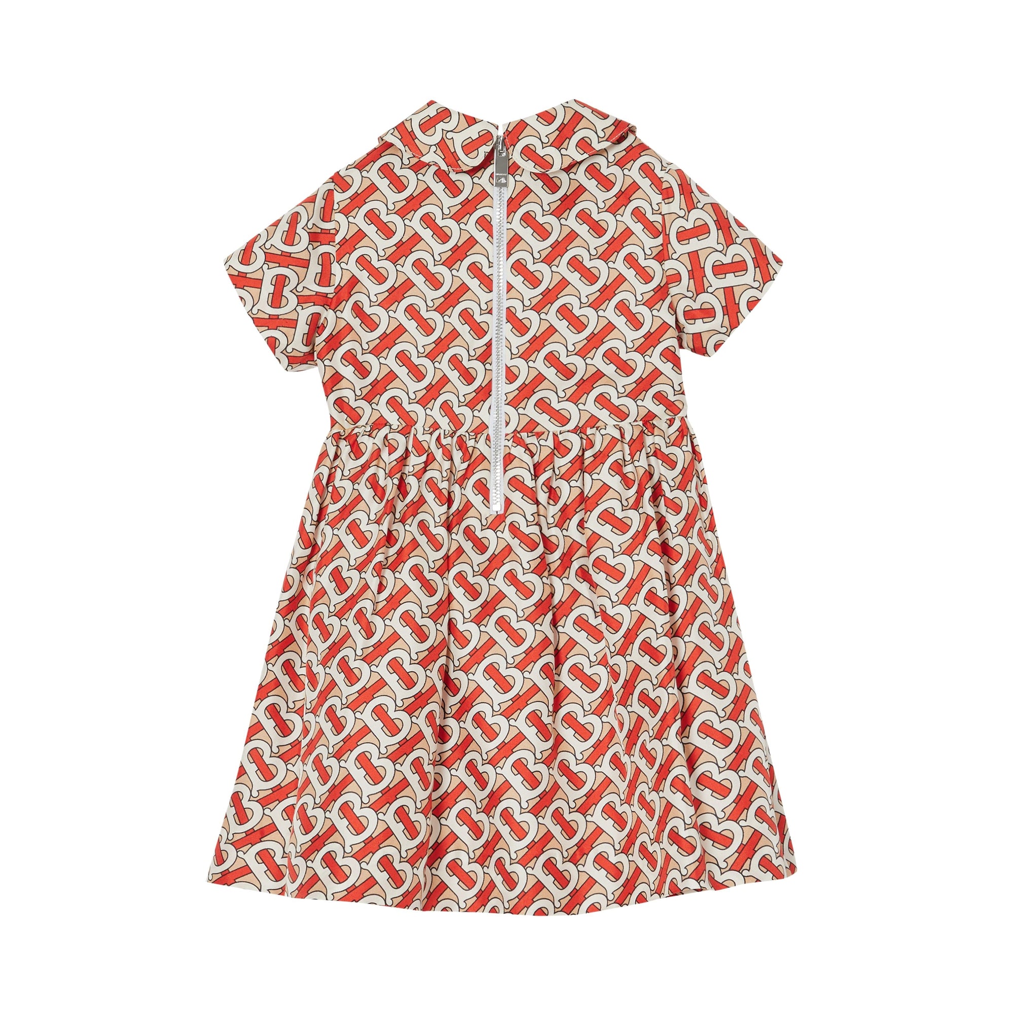 VERMILLION RED IP PT Robe en soie Monogram avec col Claudine