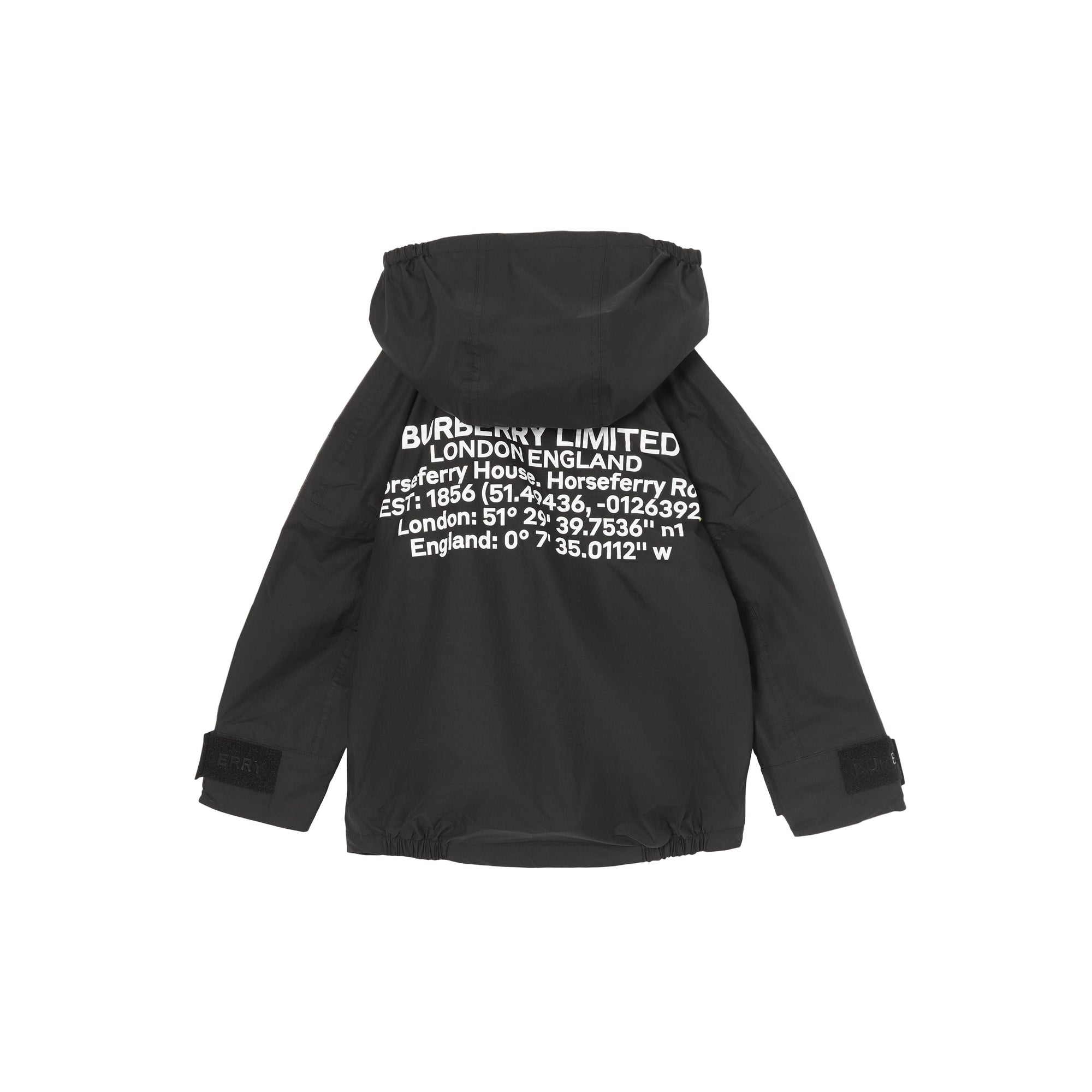 BLACK Veste légère à capuche avec coordonnées géographiques