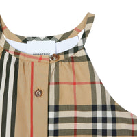 ARCHIVE BEIGE IP S Combinaison en coton avec Vintage check et rayures iconiques
