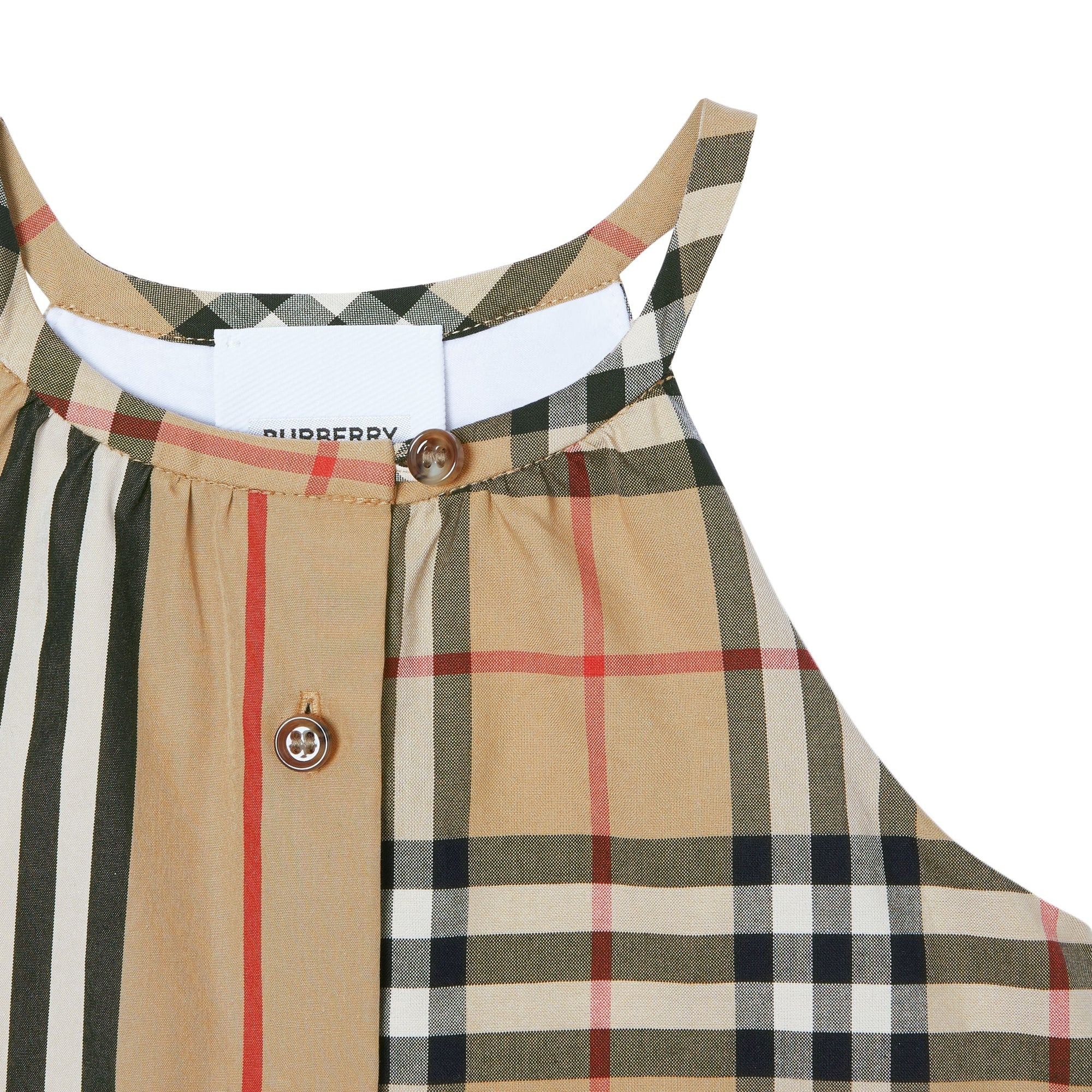 ARCHIVE BEIGE IP S Combinaison en coton avec Vintage check et rayures iconiques