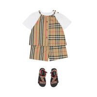 ARCHIVE BEIGE IP S Combinaison en coton avec Vintage check et rayures iconiques