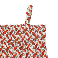 VERMILLION RED IP PT Combinaison en popeline de coton Monogram avec smocks