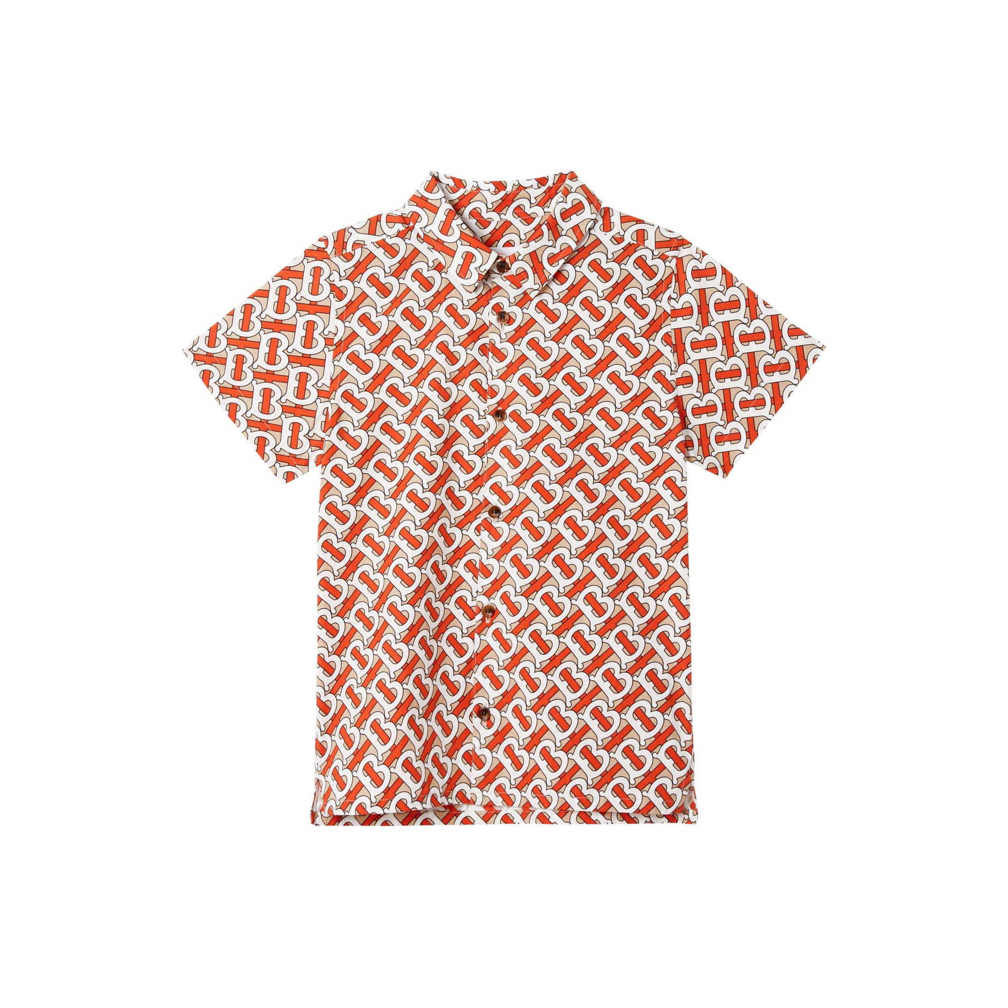 VERMILLION RED IP PT Chemise à manches courtes en popeline de coton Monogram