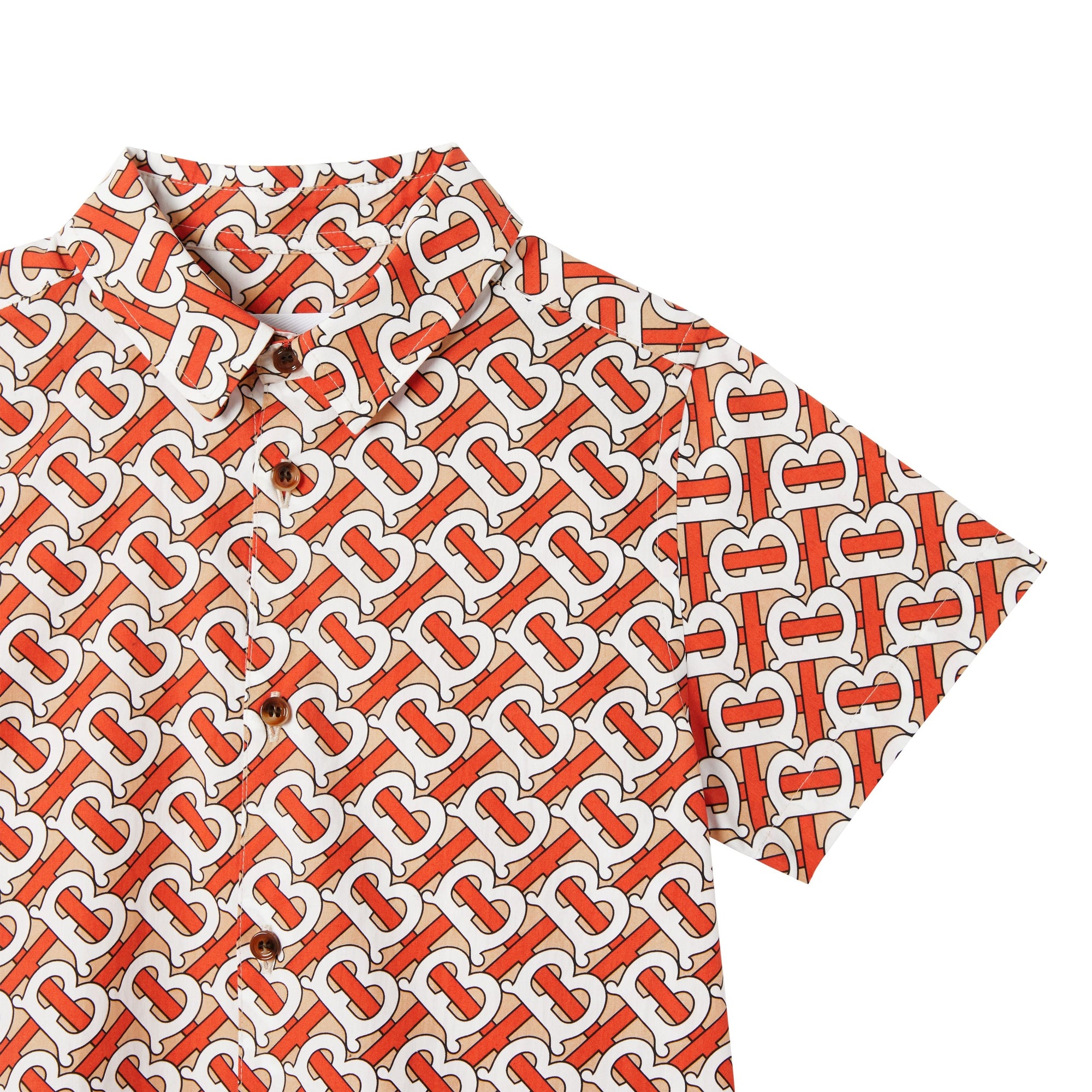 VERMILLION RED IP PT Chemise à manches courtes en popeline de coton Monogram