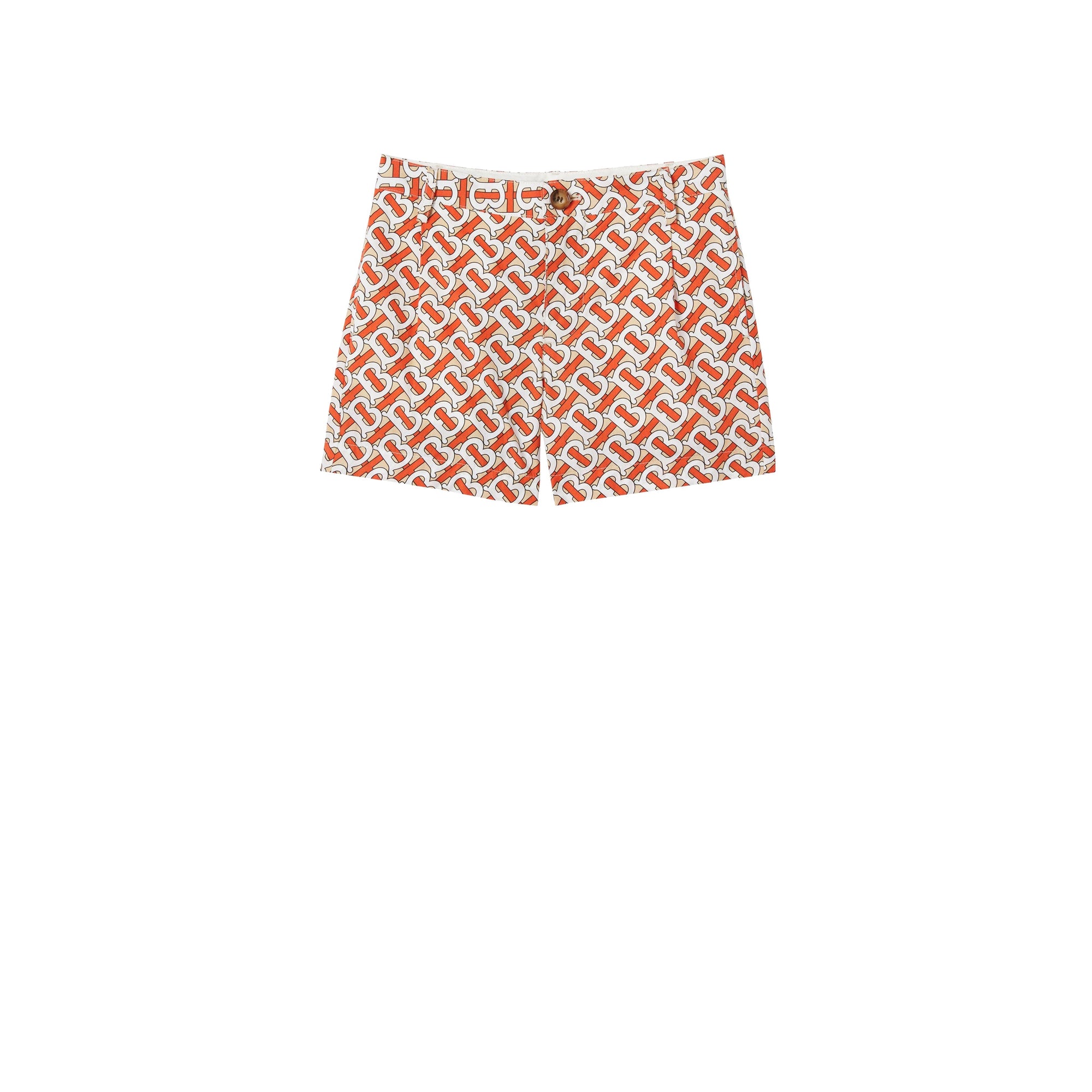 Short en popeline de coton monogram - Rouge vermillon