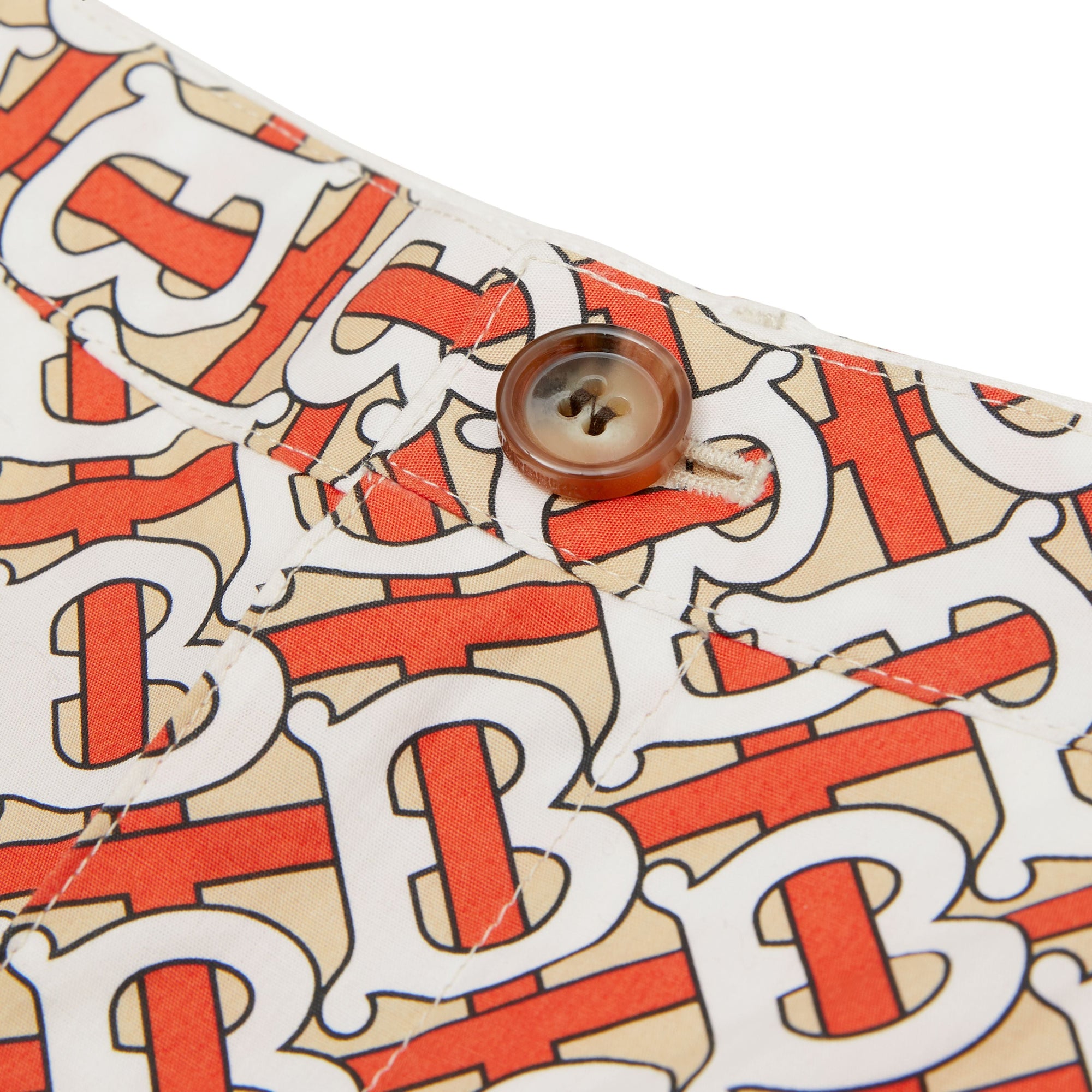 Short en popeline de coton monogram - Rouge vermillon
