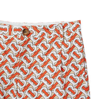Short en popeline de coton monogram - Rouge vermillon