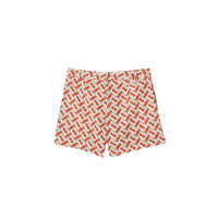 Short en popeline de coton monogram - Rouge vermillon