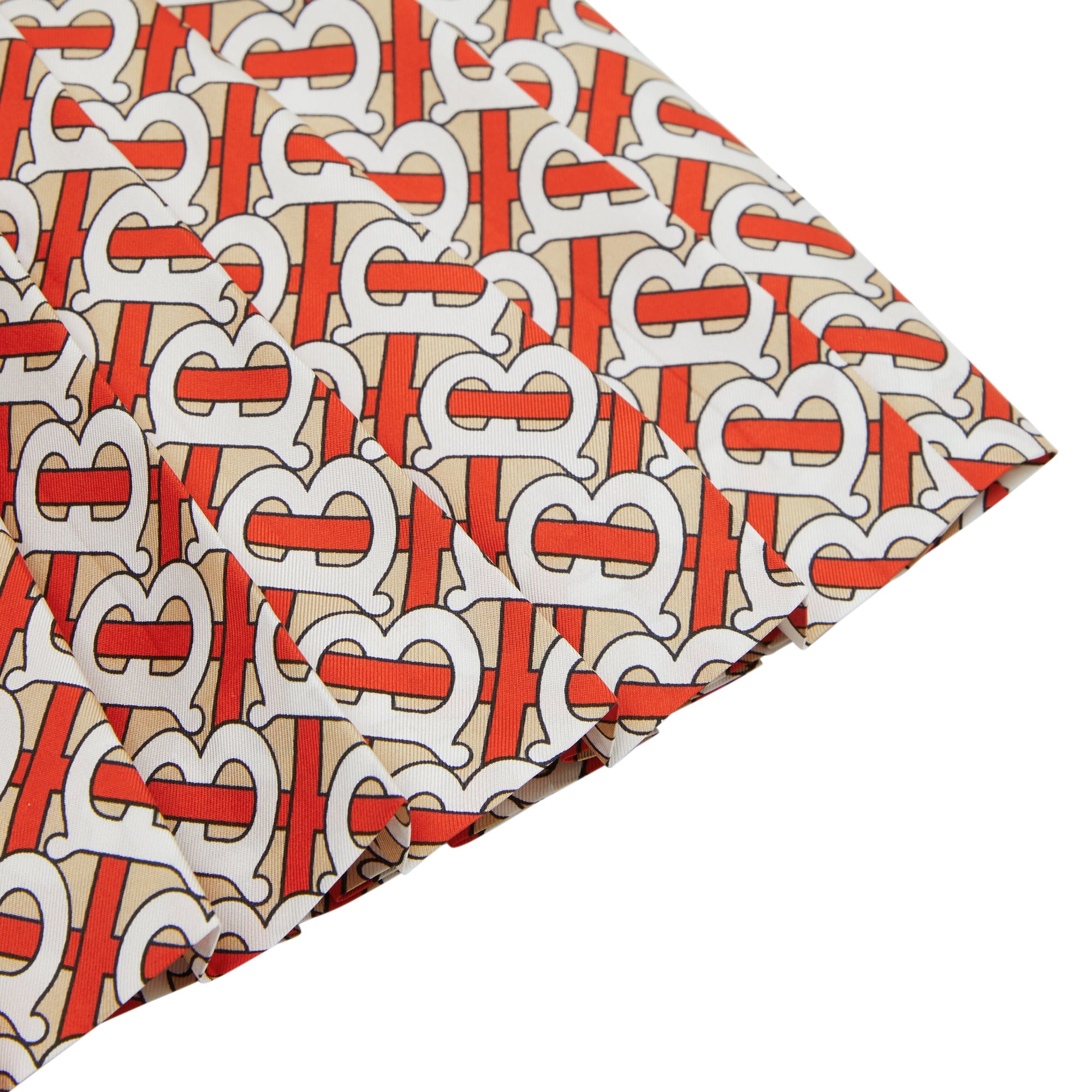 VERMILLION RED IP PT Robe en soie Monogram avec col Claudine