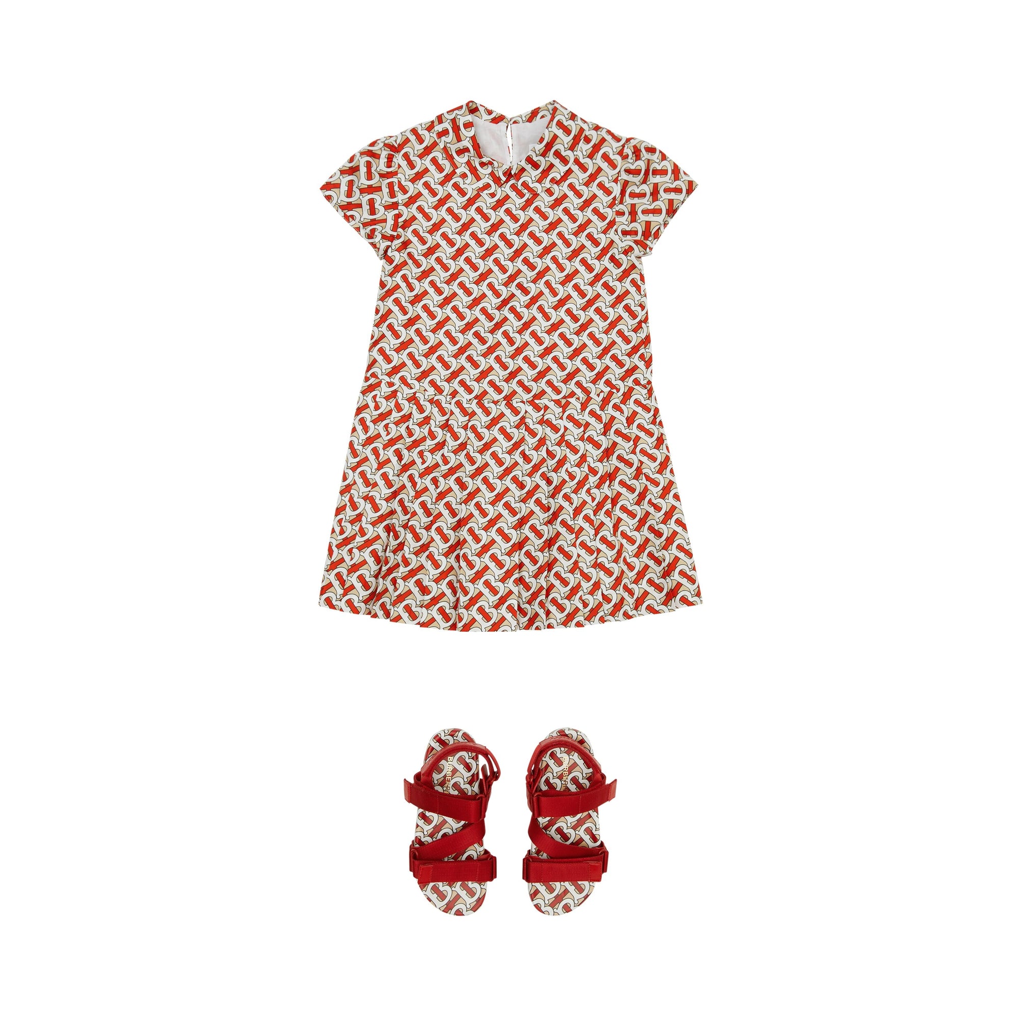 VERMILLION RED IP PT Robe en soie Monogram avec col Claudine