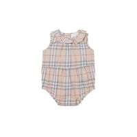 PALE STONE IP CHECK Coffret cadeau trois pièces pour bébé en coton Vintage check