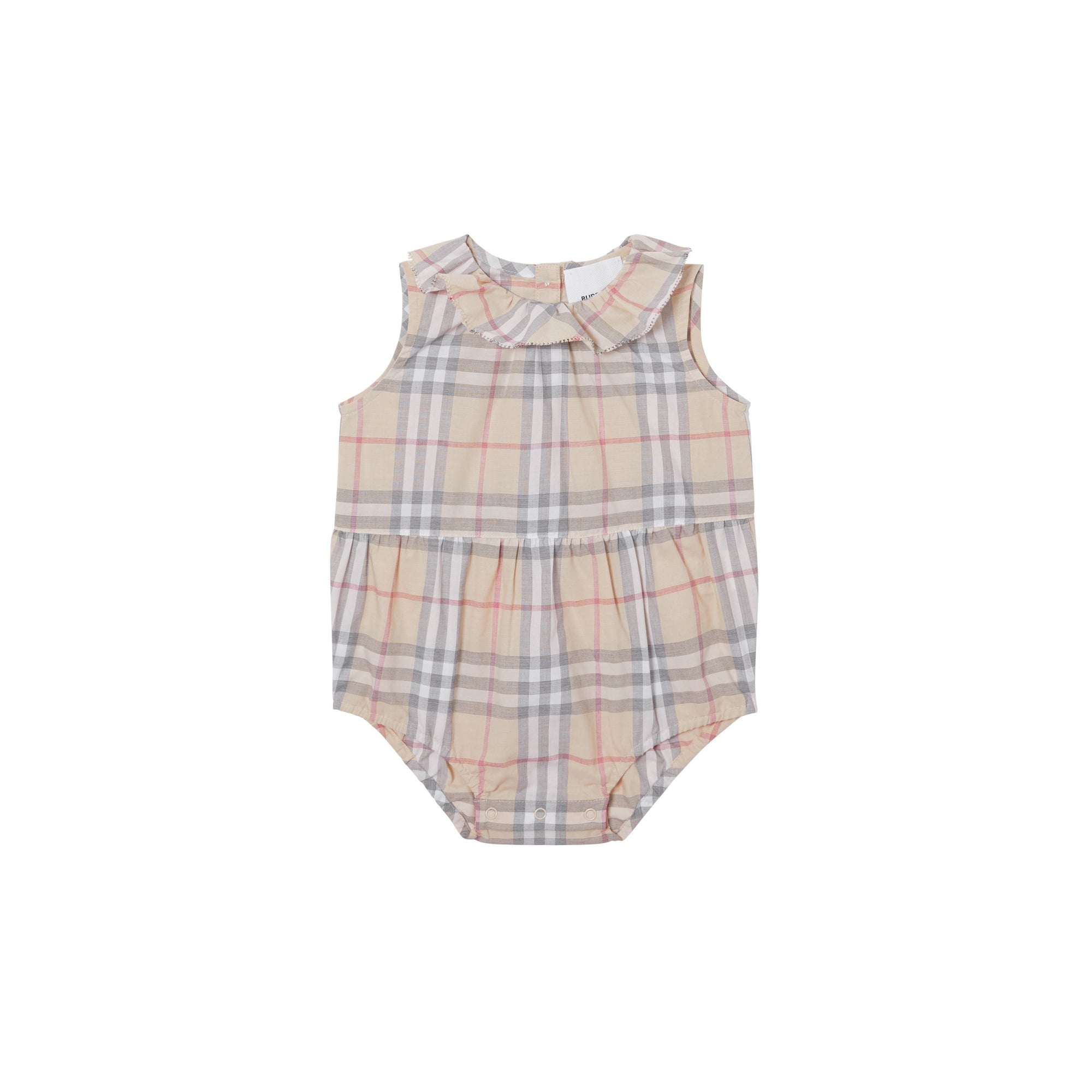 PALE STONE IP CHECK Coffret cadeau trois pièces pour bébé en coton Vintage check