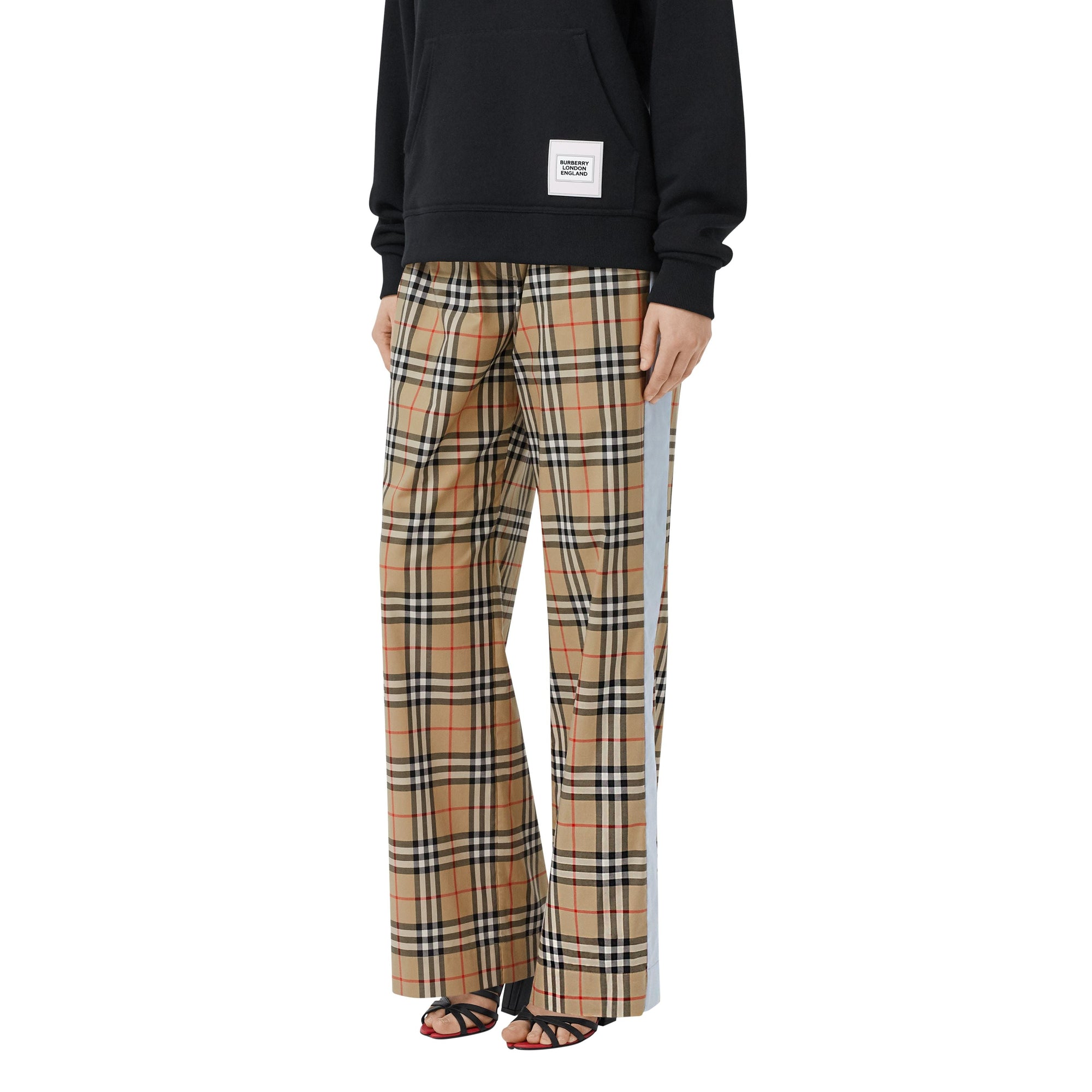 ARCHIVE BEIGE IP CHK Pantalon en coton stretch Vintage check