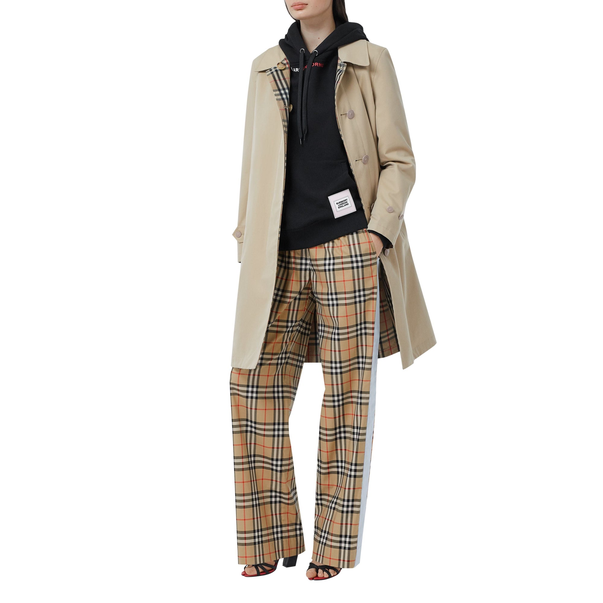 ARCHIVE BEIGE IP CHK Pantalon en coton stretch Vintage check