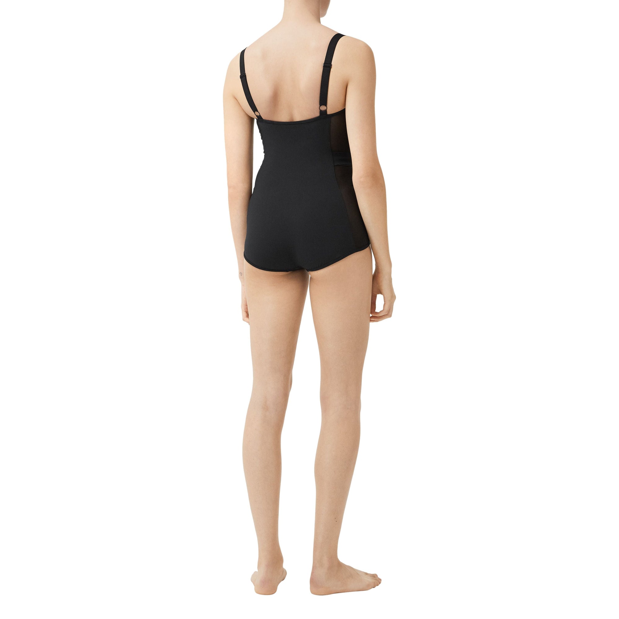 Maillot de bain avec panneau en mesh - Noir