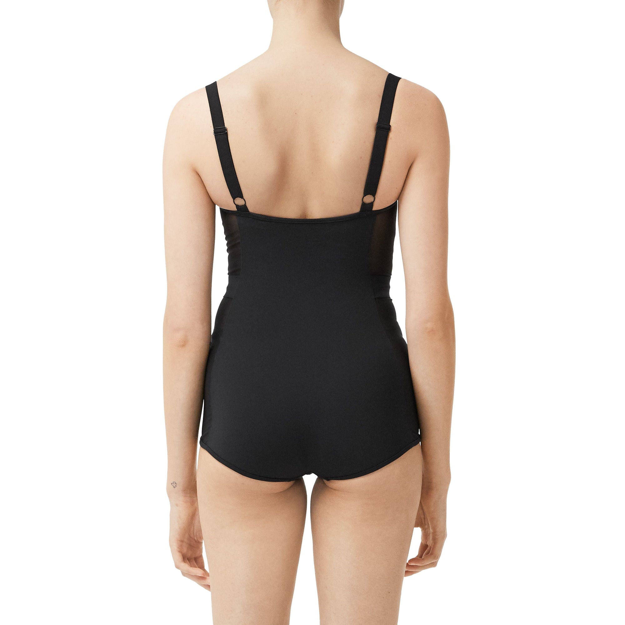 Maillot de bain avec panneau en mesh - Noir
