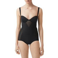 Maillot de bain avec panneau en mesh - Noir