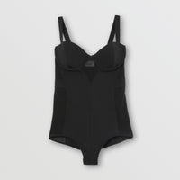 Maillot de bain avec panneau en mesh - Noir