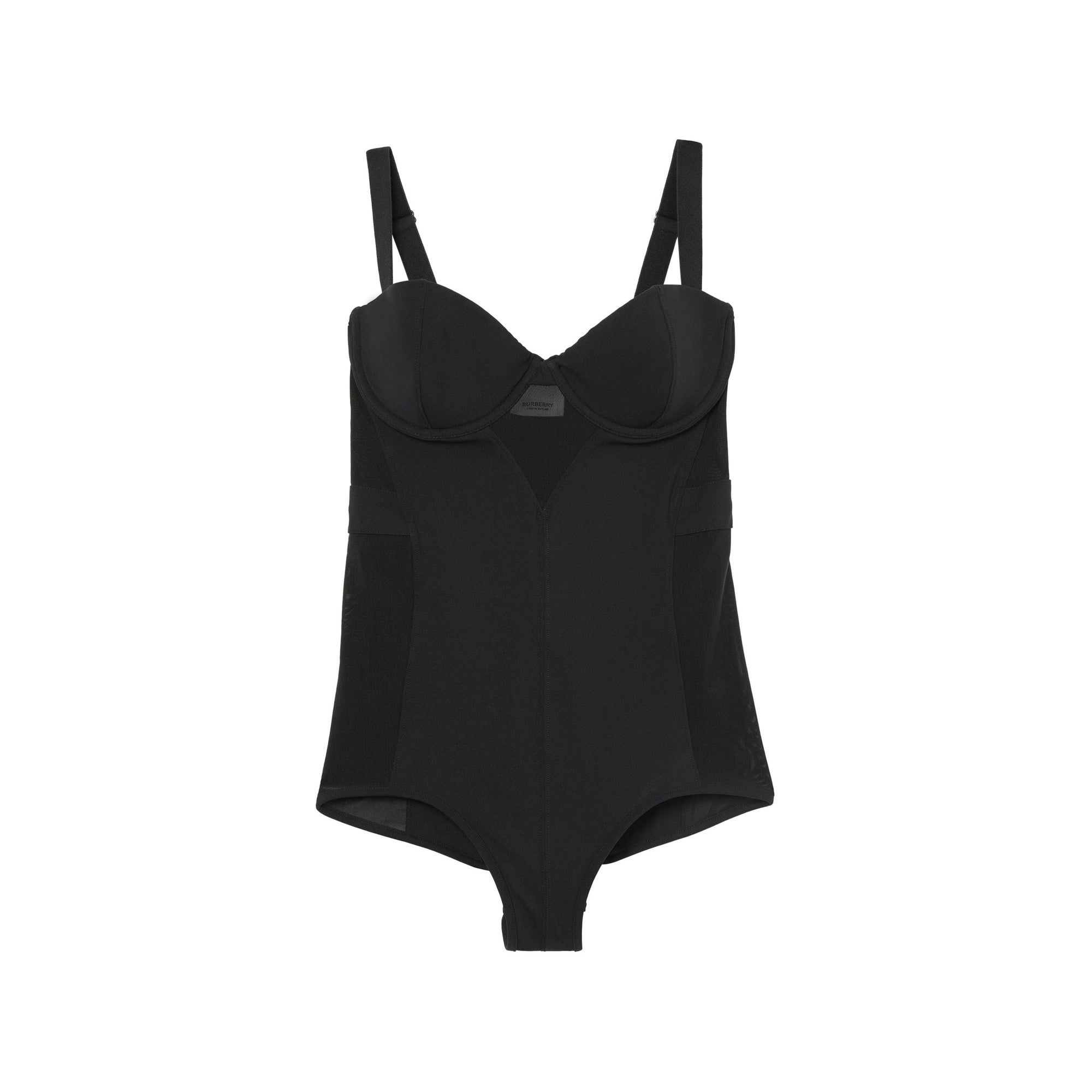 Maillot de bain avec panneau en mesh - Noir