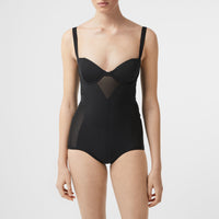 Maillot de bain avec panneau en mesh - Noir