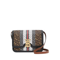 Petit sac TB en toile écologique rayé Monogram - Brun Bride